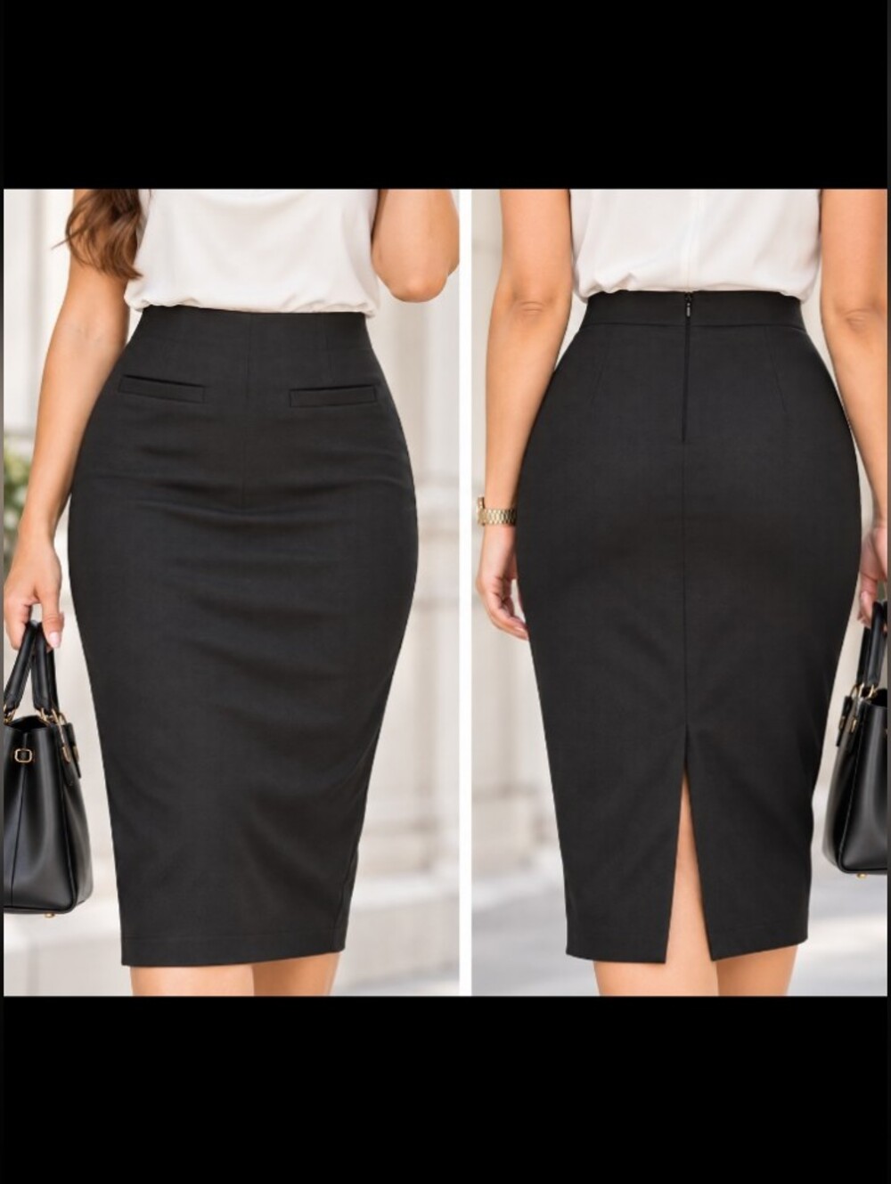 NWT Ann Taylor Women's 12 Petite Black Pencil Skirt Suiting Collection